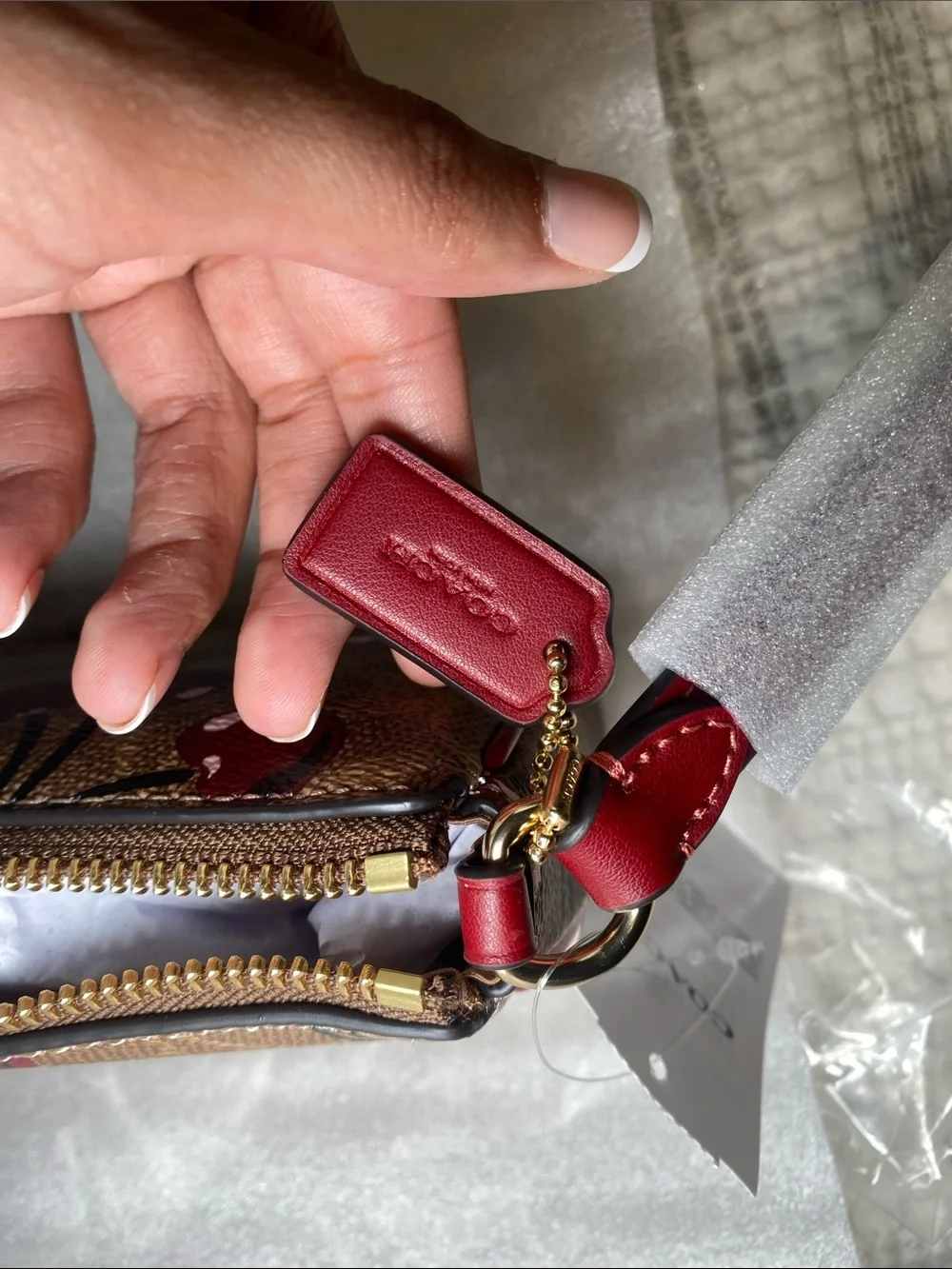 NWT Coach Nolita 19 in Brown Signature canvas with Cherry-print🍒